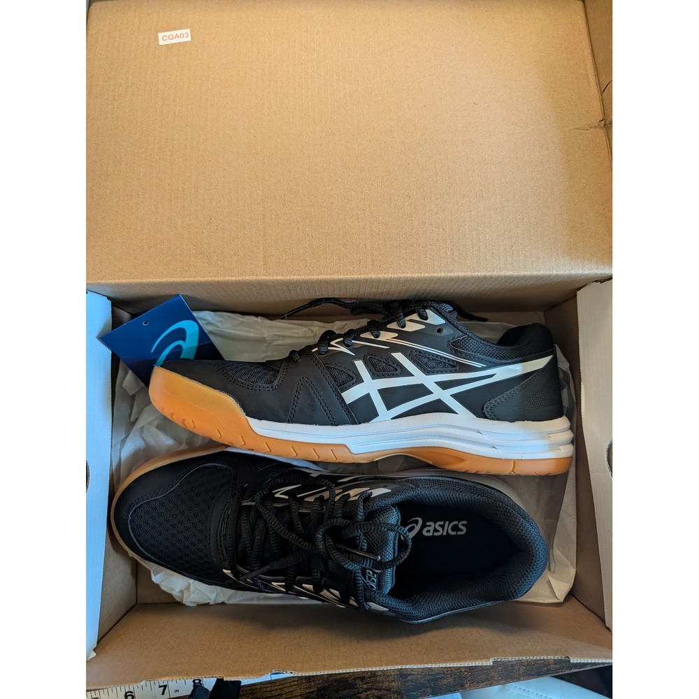 ASICS Upcourt 4 Women's 9.5 Black White Gum Sole Volleyball Court Shoes EU41.5